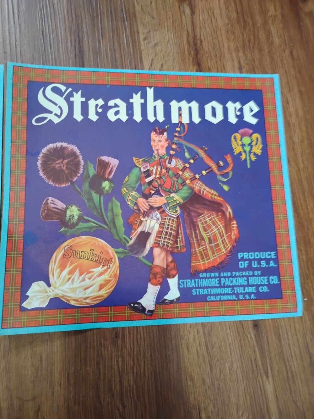 Vintage NOS Deadstock Strathmore Sunkist Oranges Citrus Produce Label